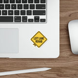 Left Lane Rehab Logo Sticker — Yellow Diamond Traffic Sign