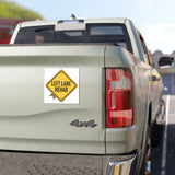Left Lane Rehab Car Magnet — Yellow Diamond Traffic Sign Humor