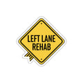 Left Lane Rehab Logo Sticker — Yellow Diamond Traffic Sign