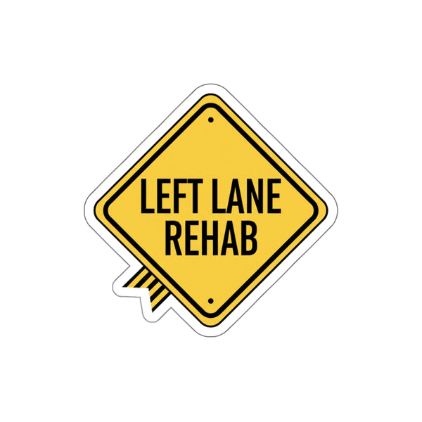 Left Lane Rehab Logo Sticker — Yellow Diamond Traffic Sign