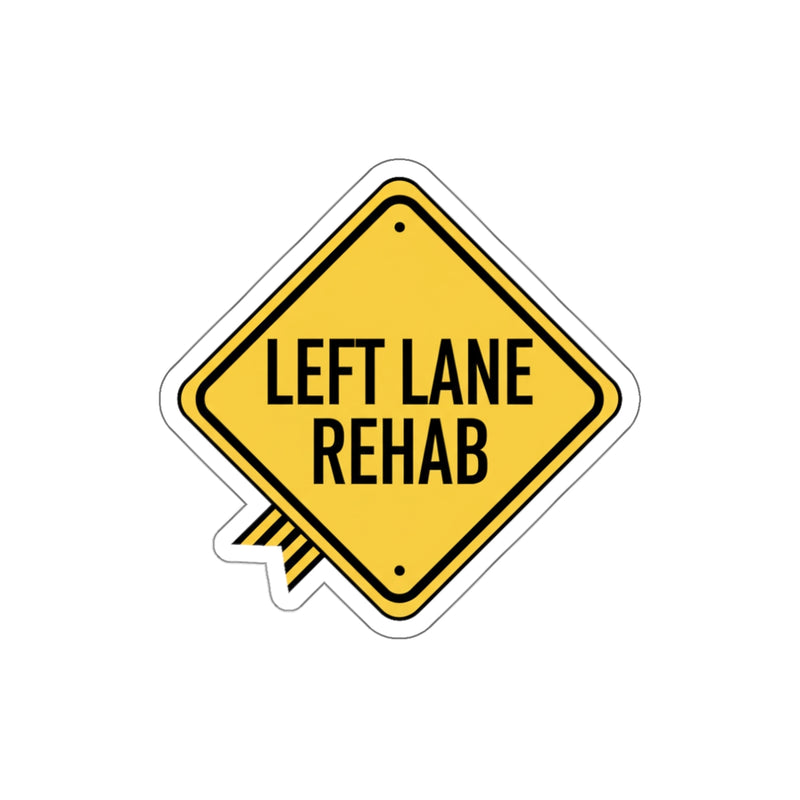 Left Lane Rehab Logo Sticker — Yellow Diamond Traffic Sign